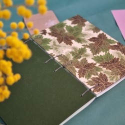 Carnet de note A5 artisanal feuille japanese chiyogami
