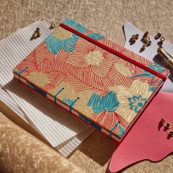 Carnet de note A5 artisanal papier recycle feuille couverture