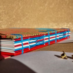Carnet de note A5 artisanal papier recycle feuille couverture