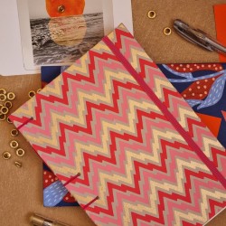 copy of Carnet de note A5 artisanal papier recycle rose rouge couverture
