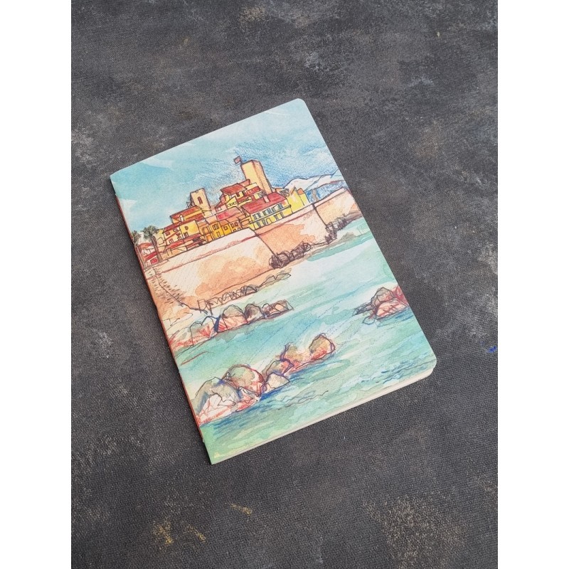 Carnet A6 de note illustration Antibes - reproduction dessins fait main