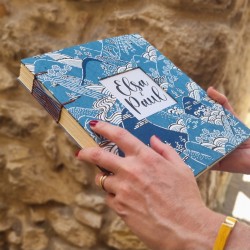 Album photo carré artisanal fait main en France ou livre d'or unique papiers divers couture celte