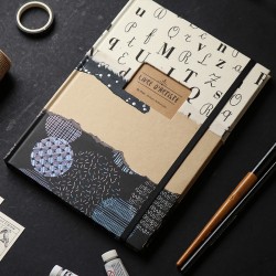 Carnet artisanal A5: livre d'artiste blanc et noir