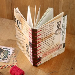 Carnet artisanal couture belge - lettres et musique