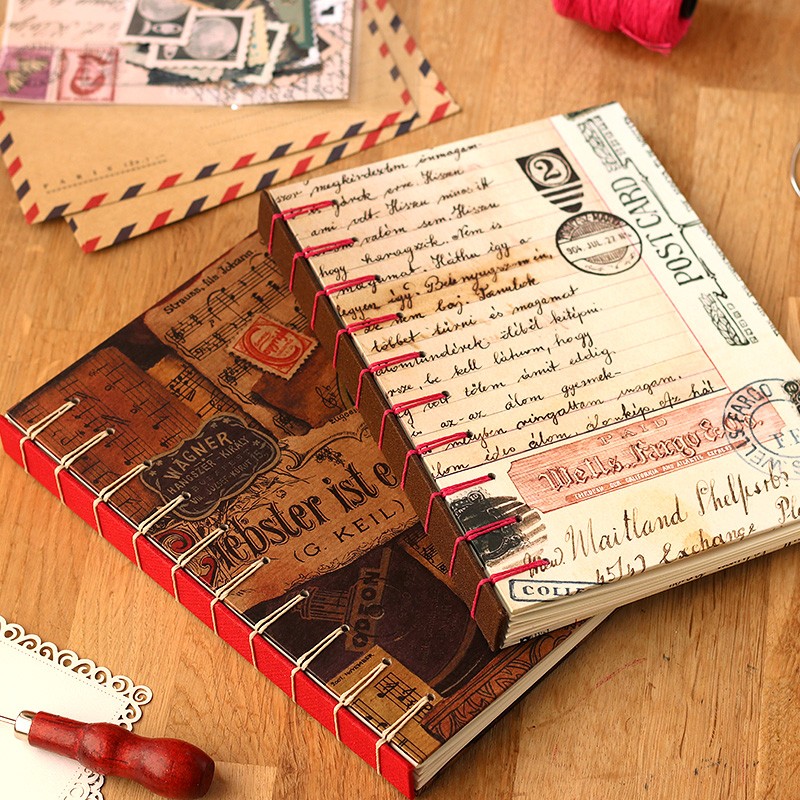 Carnet artisanal couture belge - lettres et musique