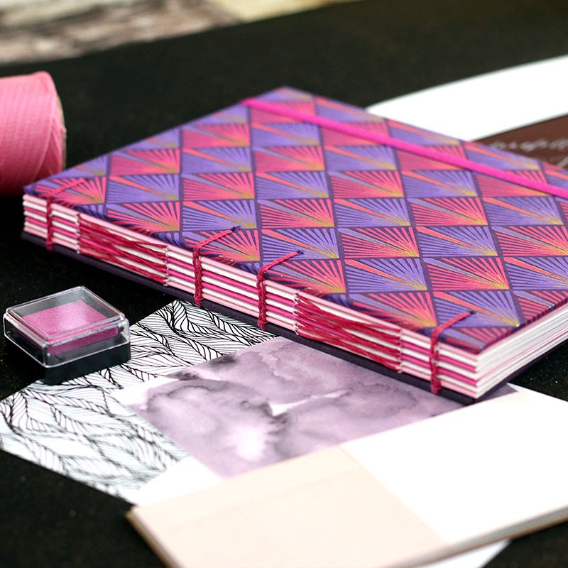 Carnet de note A5 diamant rose